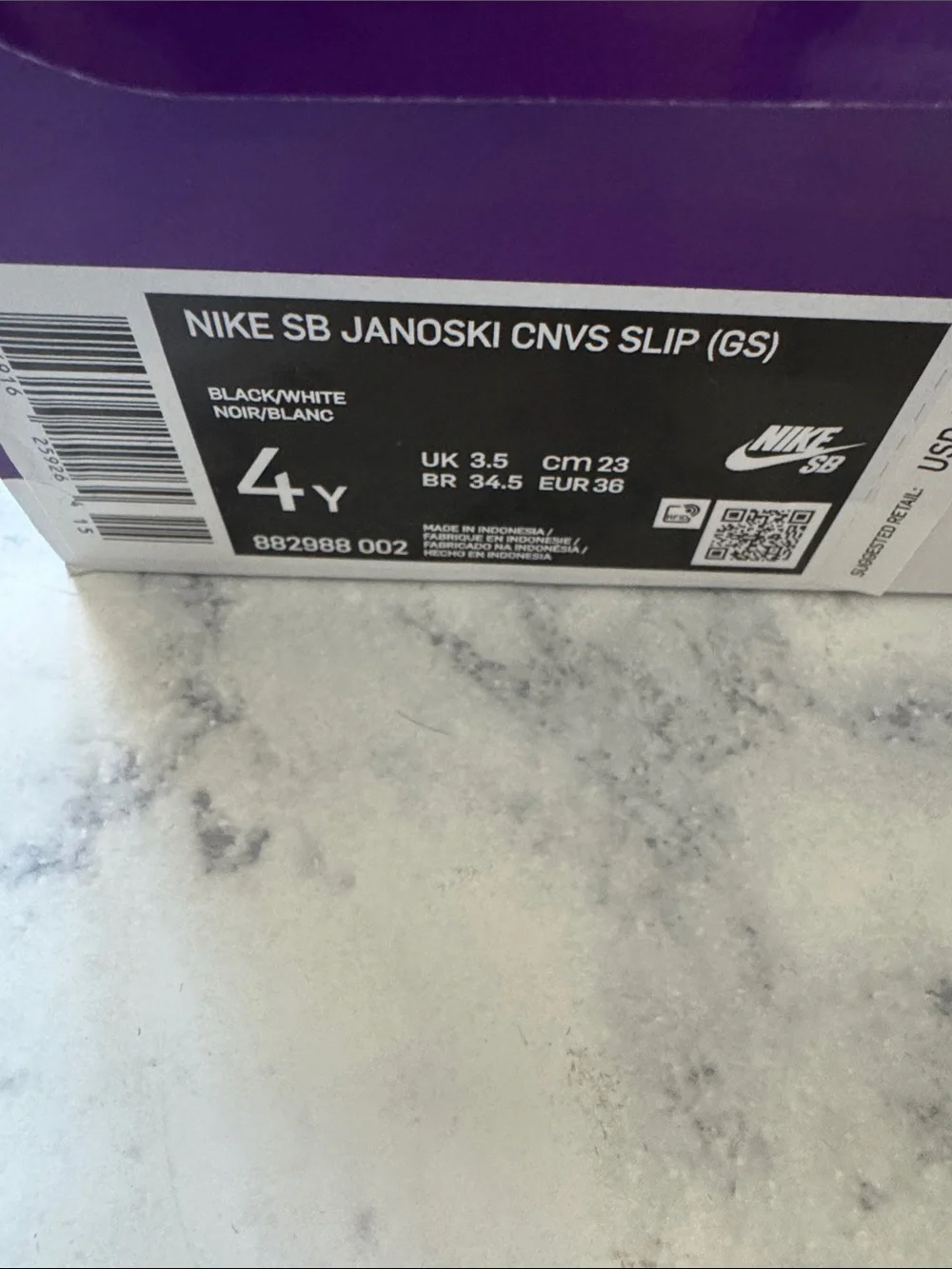 New NIKE SB Stefan Janoski Skateboard Kids Youth Slip-On Sneakers Shoes Black